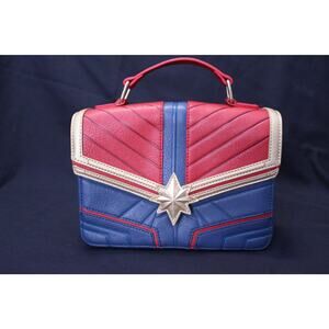 Loungefly X Captain Marvel DC Debossed Suit Crossbody Bag - NEW